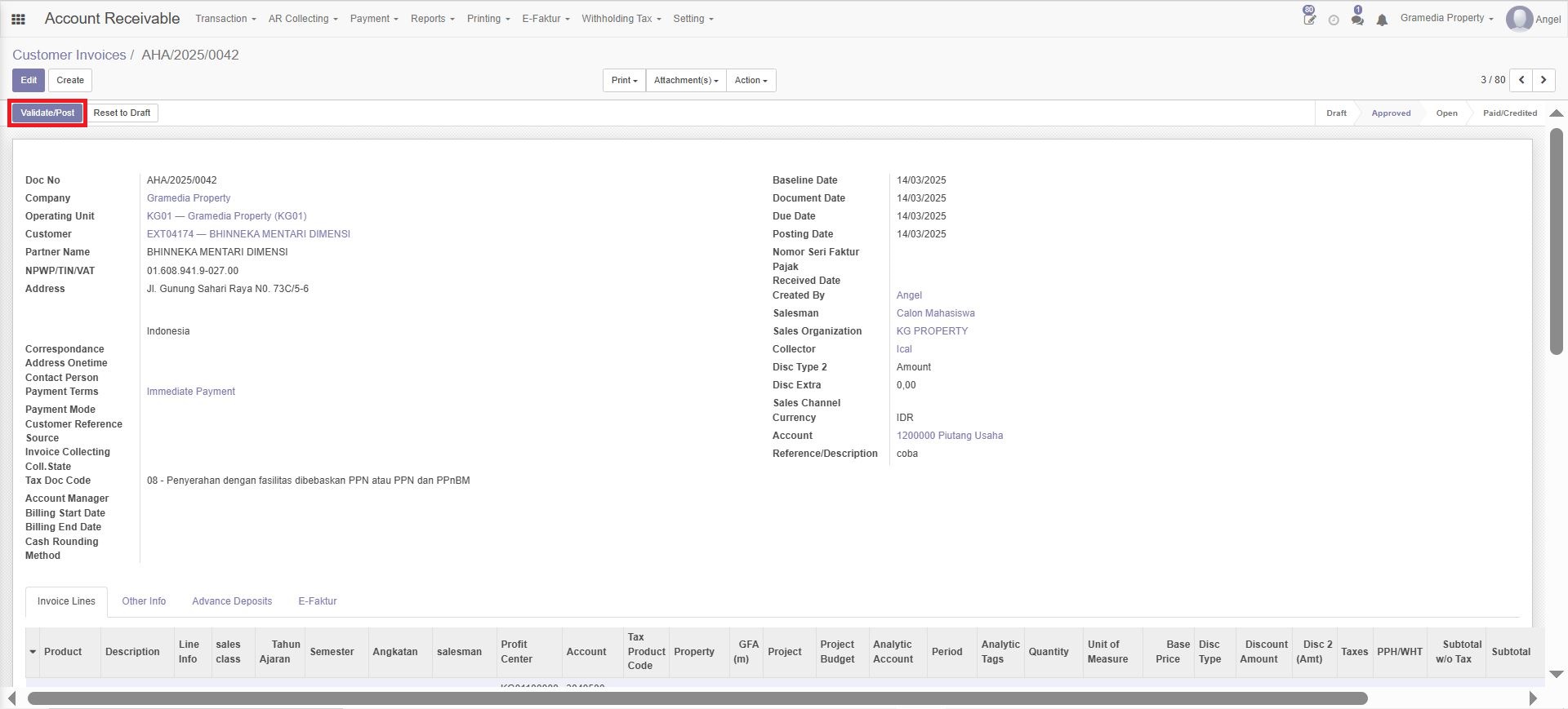 Letak Button Validate